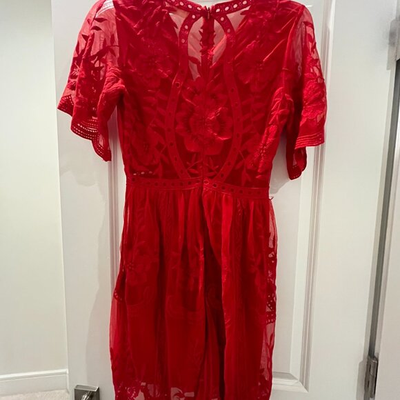 Altar'd State Short Sleeved Red Dress Size Small - Picture 3 of 3